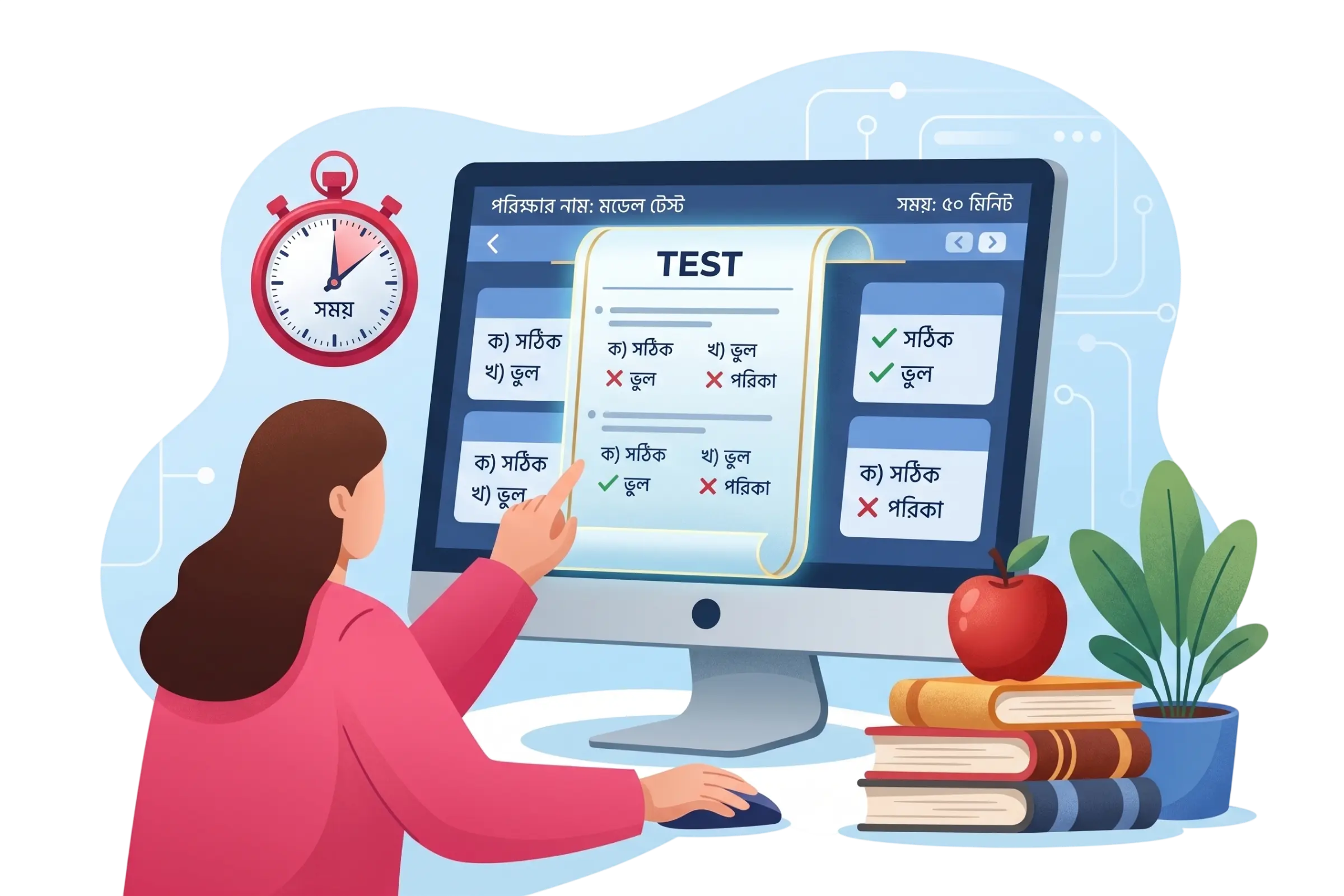 Student practicing online model tests on Admission Tech